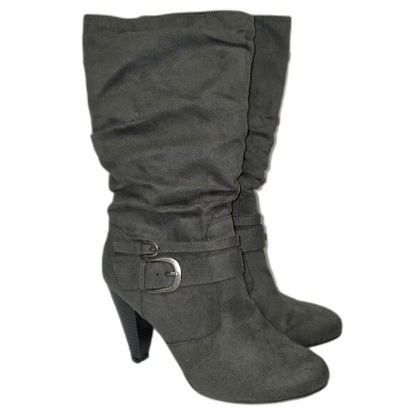 Apt. 9 Ophelia Gray Suede Mid-Calf Boots Size 8 1/2 - Picture 1 of 8